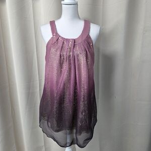 New Directions Purple Sleeveless Top